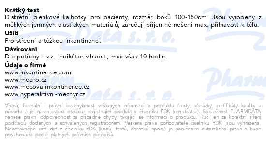 Příbalový leták - iD Pants Intime Large Normal 5551355100 10ks