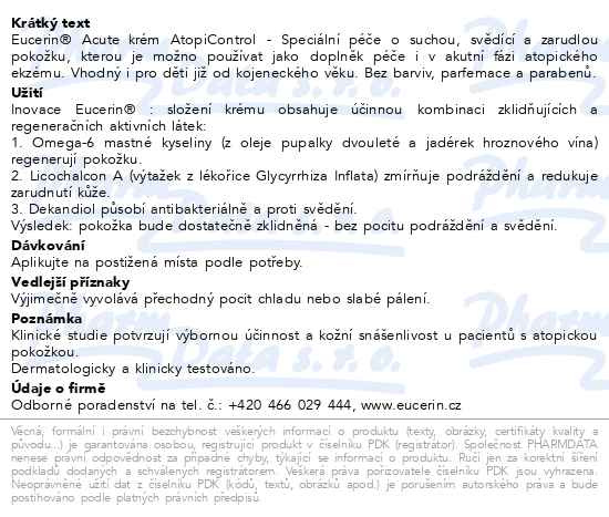 Příbalový leták - EUCERIN AtopiControl Acut krém 40ml