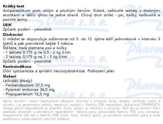 Příbalový leták - Caniverm mite tbl.6x0.175g a.u.v.