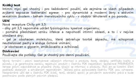 Příbalový leták - Chilly pH 3.5 200ml