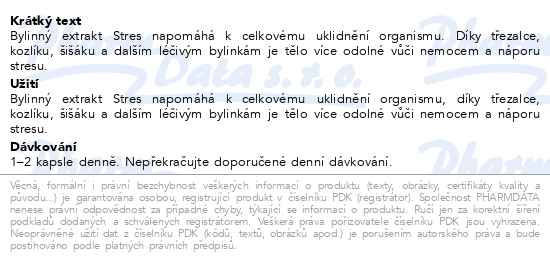 Příbalový leták - Allnature Stres bylinný extrakt cps.60