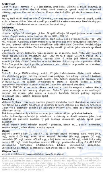 Příbalový leták - ColonFit plus cps.180 TOPNATUR