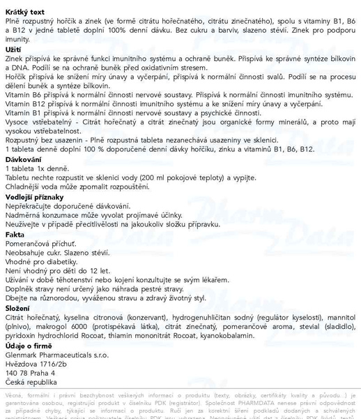 Příbalový leták - Magnesium B-komplex IMMUNE 20 šumivých tablet
