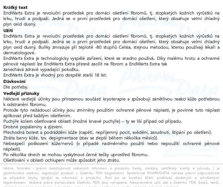 Příbalový leták - EndWarts Extra kryoterapie fibromů 14.3g