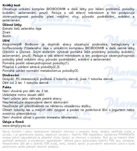 Příbalový leták - AtopoHelp BioBoom 30 tob.