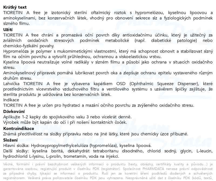 Příbalový leták - Tioretin A free 10 ml