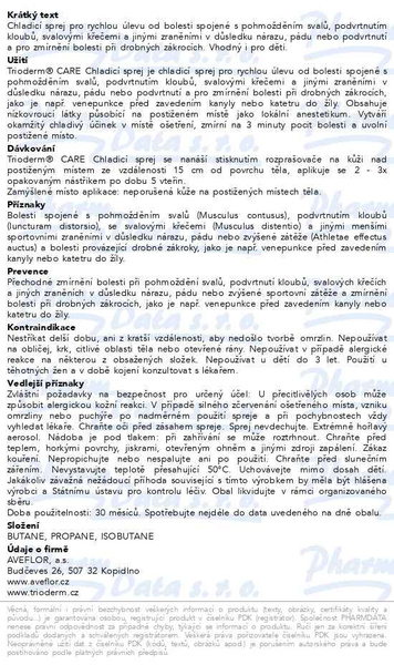 Příbalový leták - Trioderm CARE Chladicí sprej 200ml