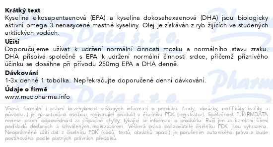 Příbalový leták - MedPharma Omega 3 rybí olej Forte tob.67