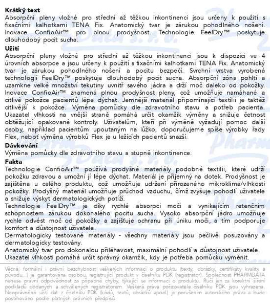 Příbalový leták - TENA Comfort Super ink.plena 36ks 758136