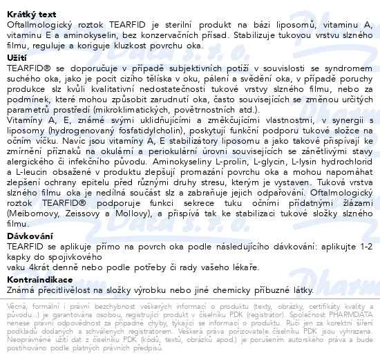Příbalový leták - Tearfid 10ml