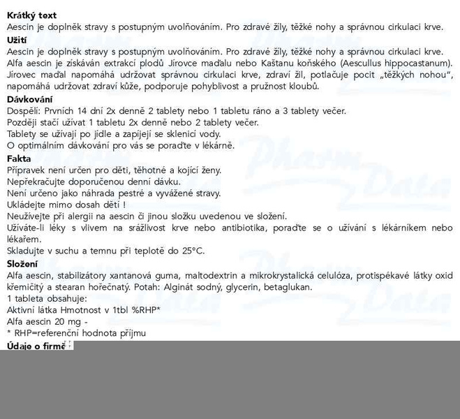 Příbalový leták - Aescin tbl 90+90 limitovaná edice Moje lékárna