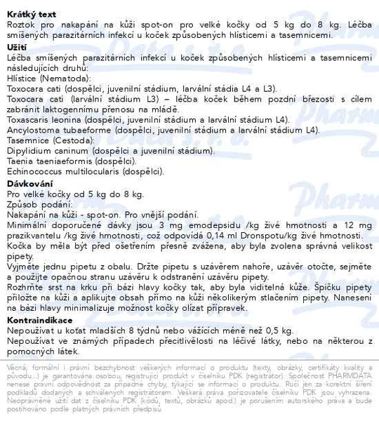 Příbalový leták - Dronspot 96mg/24mg velké kočky spot-on 2x1.12ml