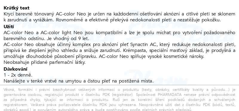 Příbalový leták - AC-color Neo 30g