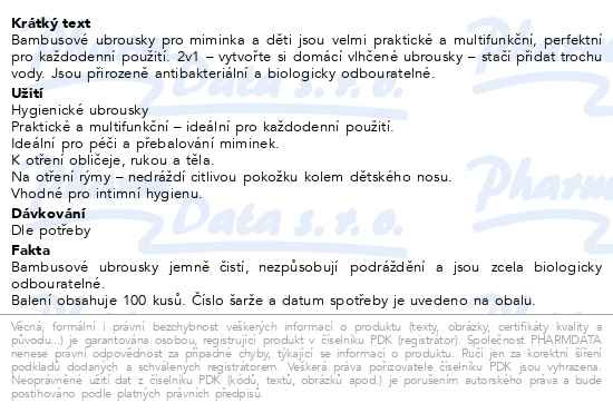 Příbalový leták - CANPOL babies Bambusové ubrousky 2v1 100ks
