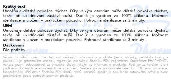 Příbalový leták - Philips AVENT Šidítko Ultra air 18m+ chlapec (slon), 2ks