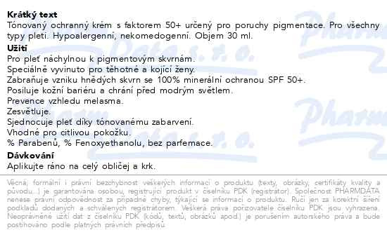 Příbalový leták - ISISPHARMA NeoTone Prevent krém SPF50+ 30ml