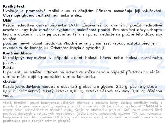 Příbalový leták - Laxík mikroklystýr pro děti 6 x 3 g