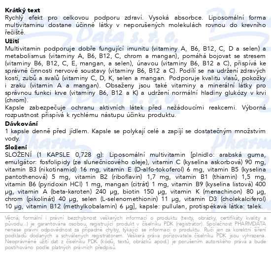 Příbalový leták - ALAVIS MAXIMA Liposomální vitaminy cps.30