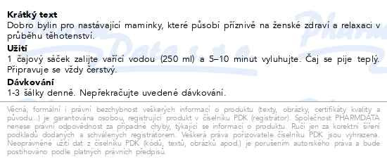 Příbalový leták - LEROS Růžový čaj pro těhotné BIO 20x2g
