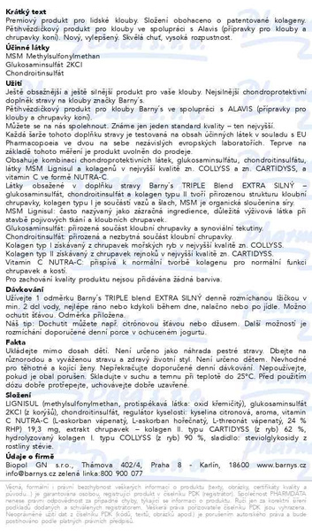 Příbalový leták - Barnys Triple blend EXTRA SILNÝ 200g