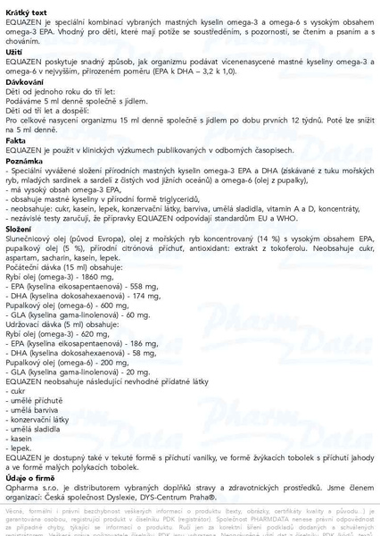 Příbalový leták - EQUAZEN tekutá forma s příchutí citrónu 200ml