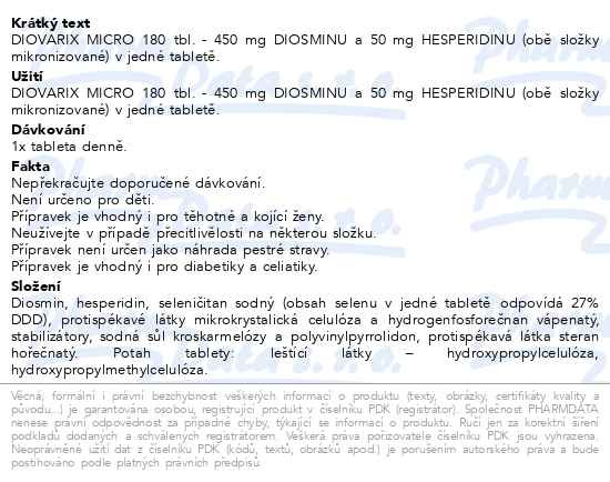 Příbalový leták - Diovarix micro tbl.180