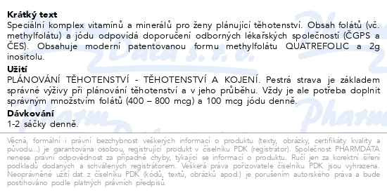 Příbalový leták - FERTIPRONA Inositol a Metylfolát 30 sáčků