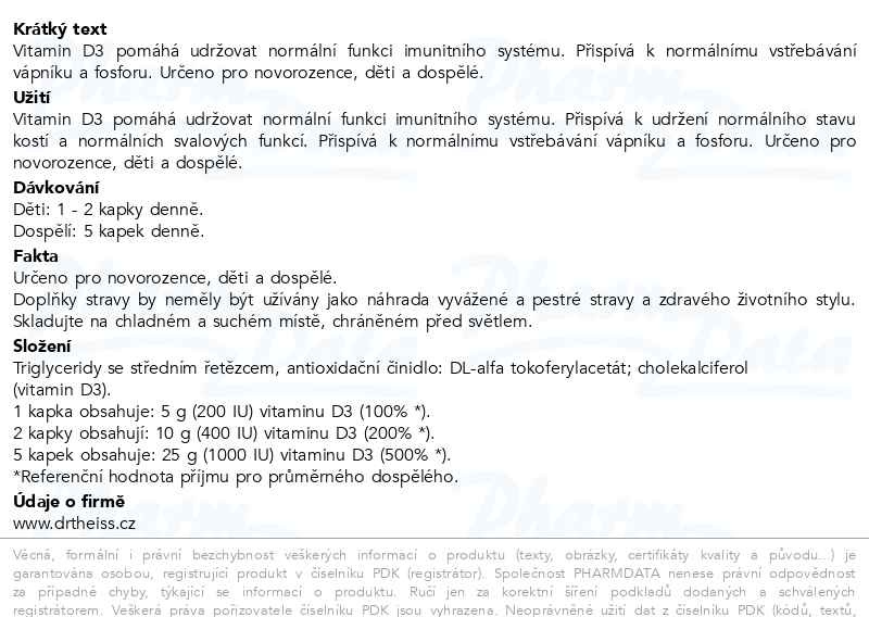 Příbalový leták - Detritin 400 IU Vitamin D3 kapky 30ml