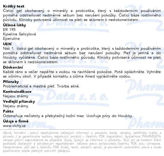 Příbalový leták - Vichy Normaderm Phytosolution Intenzivní čisticí gel pro pleť se sklonem k akné 200 ml