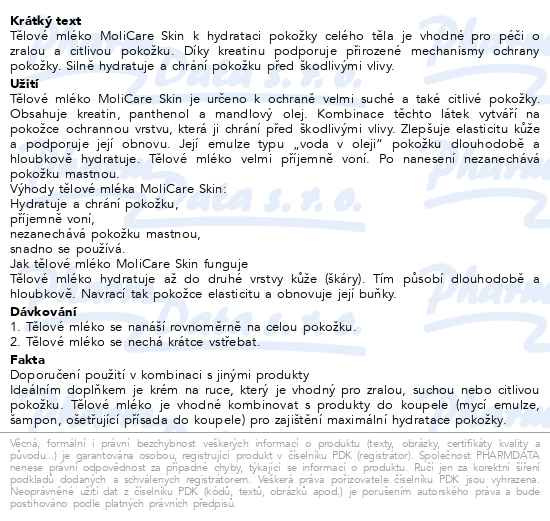 Příbalový leták - MoliCare Skin Tělové mléko 500ml (Menalind)