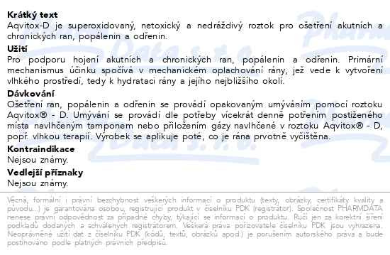 Příbalový leták - Aqvitox-D roztok 500ml