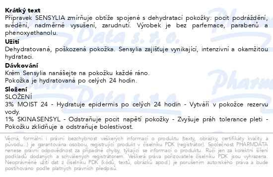 Příbalový leták - ISISPHARMA Sensylia 24 hours krém 40ml