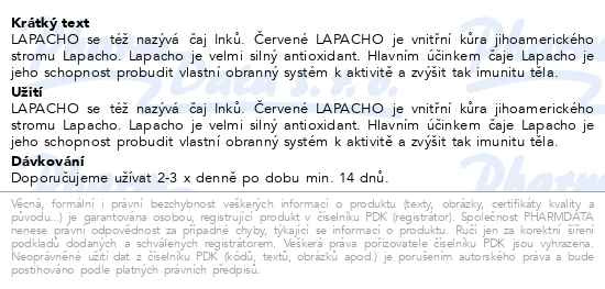 Příbalový leták - HERBEX Lapacho čaj n.s.20x2g