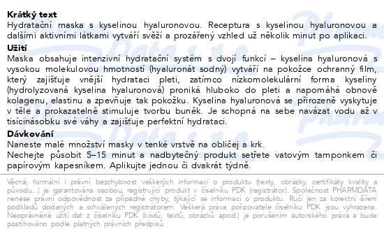 Příbalový leták - RILASTIL Aqua Moisturizing Mask hydrat. maska 75ml