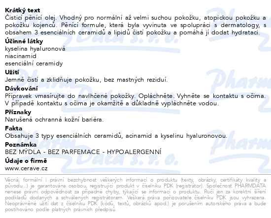 Příbalový leták - CeraVe Hydratační čisticí pěnící olej 236ml