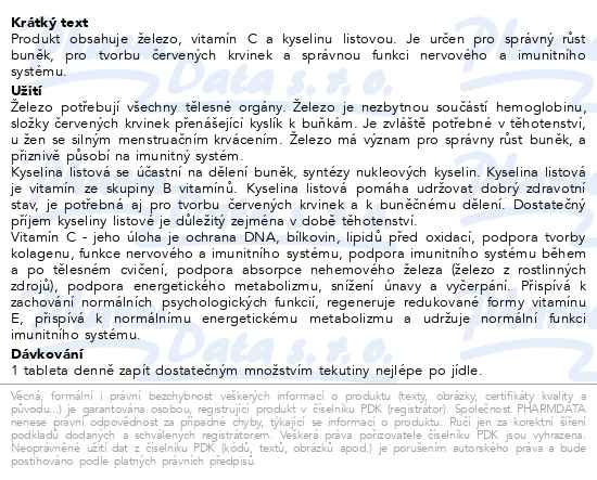 Příbalový leták - Edenpharma Železo Plus tbl.30