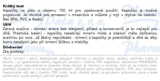 Příbalový leták - Petite&Mars Kapsička na jídlo Papoo Slon 6x150ml