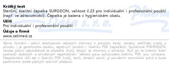 Příbalový leták - Čepelka skalp.SURGEON č.23 steril.1ks