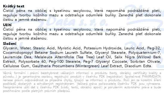 Příbalový leták - COSRX Čisticí pěna s kyselinou salicylovou 150ml