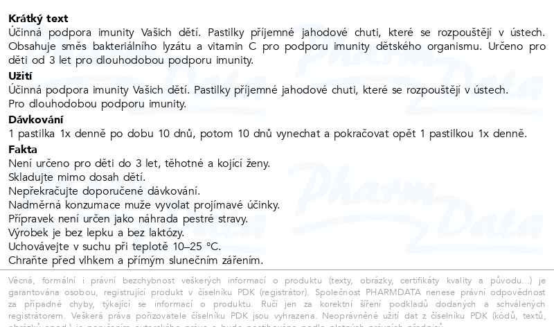 Příbalový leták - GS Imunostim Junior past.20