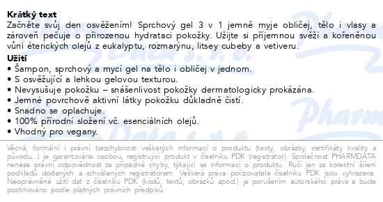Příbalový leták - WELEDA For Men Active Fresh 3in1 200ml