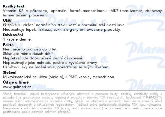 Příbalový leták - Vitamín K2 Galmed cps 60