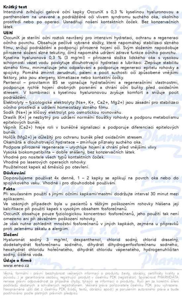 Příbalový leták - OccuniX oční kapky gelové 10ml ENEO