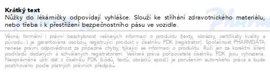 Příbalový leták - Nůžky do lékárničky 110mm SI-021