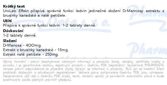 Příbalový leták - LabePharm UroLab Effekt tbl.90