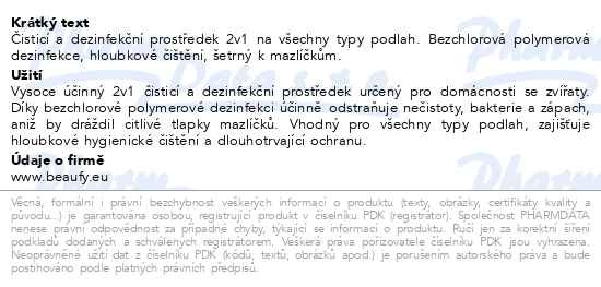 Příbalový leták - CLEANEE Pet Care na podlahy 1.5L