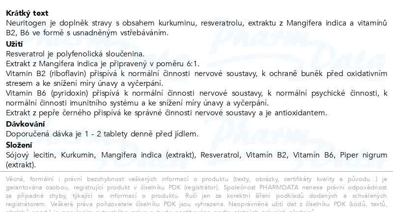 Příbalový leták - Neuritogen 90 tablet
