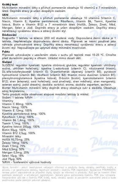 Příbalový leták - Biotter Multivitamin minerální látky šum.tbl.20