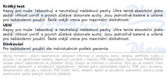 Příbalový leták - Depend inkontinenční kapsy pro muže vel.1 24ks