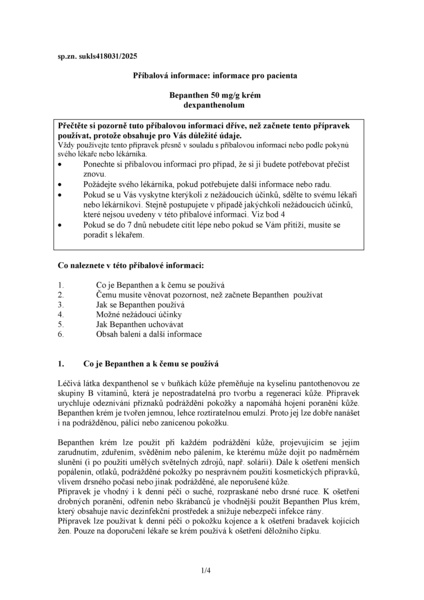 Příbalový leták (SUKL) - Bepanthen krém 30g